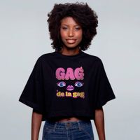 CROPPED OVERSIZED PRETO - GAG DE LA GAG