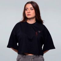 CROPPED OVERSIZED PRETO - CURSED BY CUPID