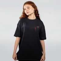 CAMISETA OVERSIZED PRETA - CURSED BY CUPID