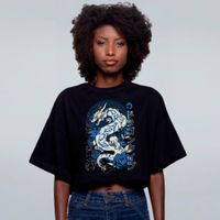 CROPPED OVERSIZED PRETO - DRAGON TYPE