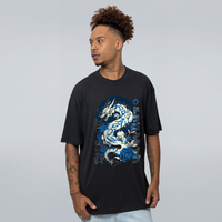 CAMISETA OVERSIZED PRETA - DRAGON TYPE
