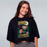 CROPPED OVERSIZED PRETO - MONSTRO NA FLORESTA