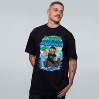 CAMISETA OVERSIZED PRETA - CONSTRUA UM BARCO