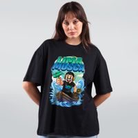 CAMISETA OVERSIZED PRETA - CONSTRUA UM BARCO
