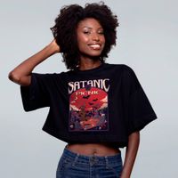 CROPPED OVERSIZED PRETO - SATANIC