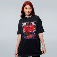 CAMISETA OVERSIZED PRETA - SATANIC