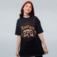 CAMISETA OVERSIZED PRETA - PARLEZ-VOUS RPG?