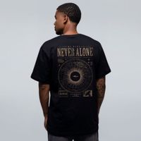CAMISETA PRETA - WE WERE NEVER ALONE