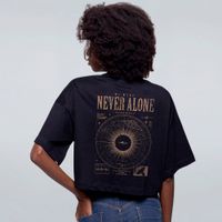 CROPPED OVERSIZED PRETO - WE WERE NEVER ALONE