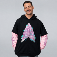 MOLETOM SOBREPOSIÇÃO PRETO E ROSA - 10 ANOS WLUCAS