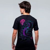 CAMISETA PRETA - NEON DRAGON