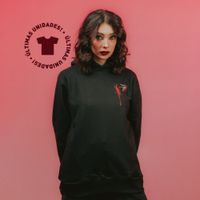 MOLETOM PRETO COM CHIFRE VERMELHO - CURSED BY CUPID