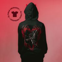 MOLETOM PRETO COM CHIFRE VERMELHO - CURSED BY CUPID