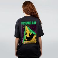 CAMISETA OVERSIZED PRETA - MISSING CAT