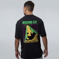 CAMISETA OVERSIZED PRETA - MISSING CAT