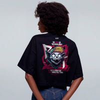 CROPPED OVERSIZED PRETO - SKULL KITTY