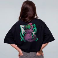 CROPPED OVERSIZED PRETO - STRAY KITTY