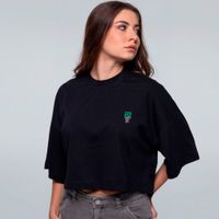 CROPPED OVERSIZED PRETO - STRAY KITTY