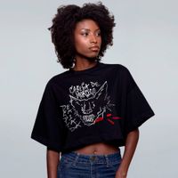 CROPPED OVERSIZED PRETO - CABEÇA DE MORCEGO