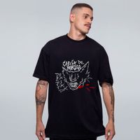 CAMISETA OVERSIZED PRETA - CABEÇA DE MORCEGO