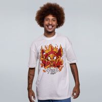 CAMISETA OVERSIZED OFF WHITE - FIRE MAGE