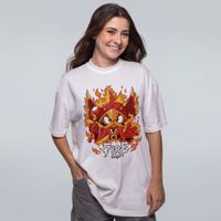 CAMISETA OVERSIZED OFF WHITE - FIRE MAGE