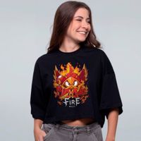 CROPPED OVERSIZED PRETO - FIRE MAGE