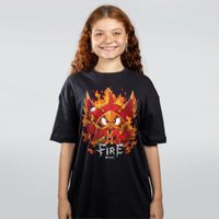 CAMISETA OVERSIZED PRETA - FIRE MAGE
