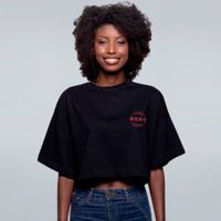 CROPPED OVERSIZED PRETO - DARK STAMP