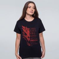 CAMISETA PRETA - FOGO E SANGUE