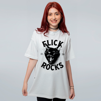 CAMISETA OVERSIZED OFF WHITE - FLICK ROCKS