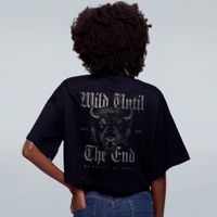 CROPPED OVERSIZED PRETO - WILD UNTIL THE END