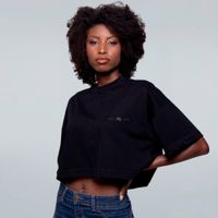 CROPPED OVERSIZED PRETO - WILD UNTIL THE END