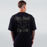 CAMISETA OVERSIZED PRETA - WILD UNTIL THE END