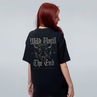 CAMISETA OVERSIZED PRETA - WILD UNTIL THE END