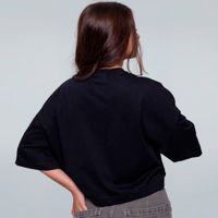 CROPPED OVERSIZED PRETO - O URSO QUEBRADO