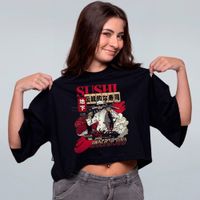 CROPPED OVERSIZED PRETO - SUSHI UNDERGROUND