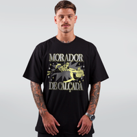 CAMISETA PRETA - MORADOR DE CALÇADA