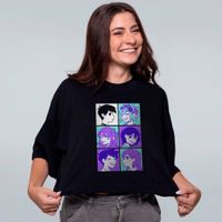 CROPPED OVERSIZED PRETO - MELHORES AMIGOS