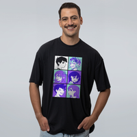 CAMISETA OVERSIZED PRETA - MELHORES AMIGOS