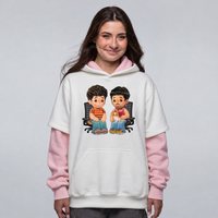 MOLETOM SOBREPOSIÇÃO OFF WHITE E ROSA - MATHEUS E GUIGO