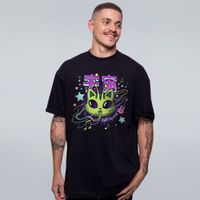 CAMISETA OVERSIZED PRETA - ROLÊ ESPACIAL