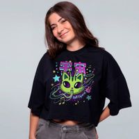 CROPPED OVERSIZED PRETO - ROLÊ ESPACIAL