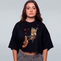 CROPPED OVERSIZED PRETO - ERGA-SE