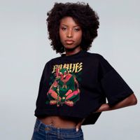 CROPPED OVERSIZED PRETO - KAMENGIRL