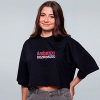 CROPPED OVERSIZED PRETO - ARIGATOU
