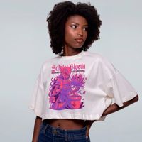 CROPPED OVERSIZED OFF WHITE - SCARLET BLOOM