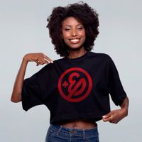 CROPPED OVERSIZED PRETO - ENALDINHO LOGO VERMELHO