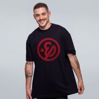 CAMISETA OVERSIZED PRETA - ENALDINHO LOGO VERMELHO