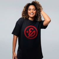 CAMISETA OVERSIZED PRETA - ENALDINHO LOGO VERMELHO